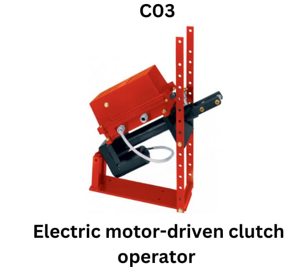 Electric motor-driven clutch operator, showcasing its compact design and efficient functionality in mechanical systems